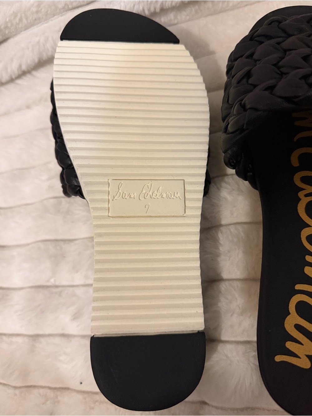 Sam Edelman Black Braided Slide Sandals - Picture 5 of 6